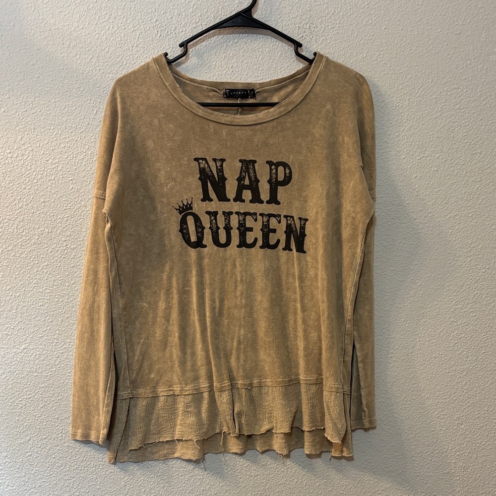T Party  Brown 'Nap Queen' Long Sleeve Tee